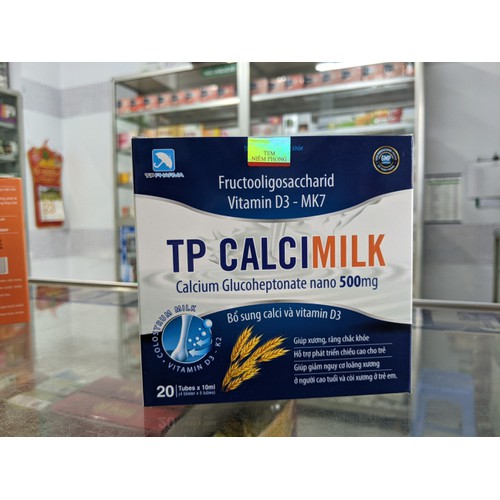 Bổ sung calci và vitamin D3 TP CALCIMILK hộp 4 vỉ x 5 ống x 10ml