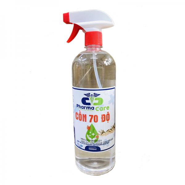 Dung dịch sát khuẩn Cồn 70 độ Pharma Care (có vòi xịt) chai 1000ml