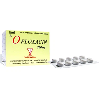 Điều trị viêm phế quản nặng, lậu, viêm tuyến tiền liệt Ofloxacin 200mg Armephaco hộp 10 vỉ x 10 viên