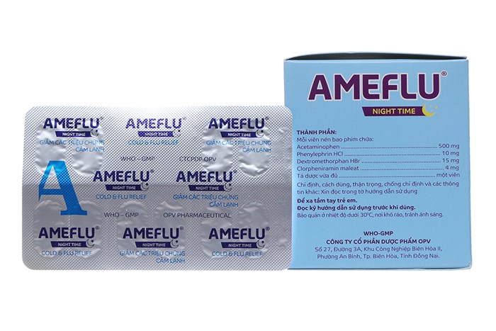 Thuốc trị cảm cúm Ameflu Night Time hộp 100 viên-3