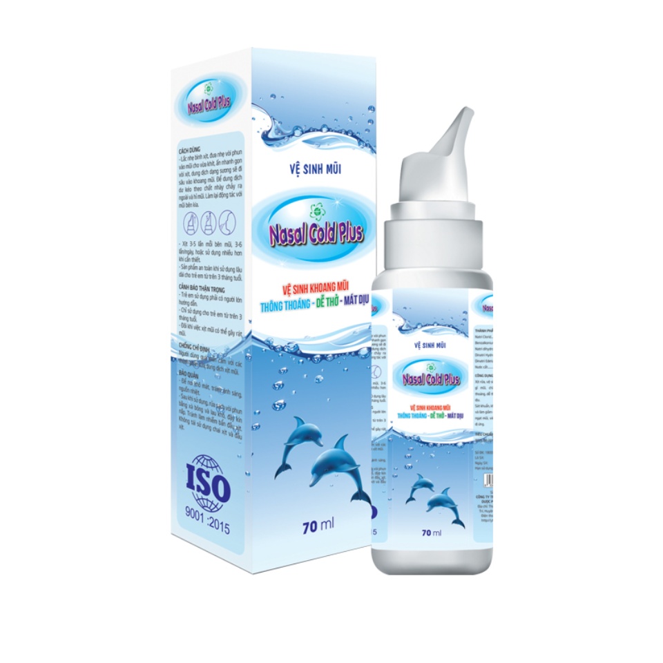 Dung dịch xịt vệ sinh mũi Nasal Cold Plus hộp 1 bình xịt 70ml