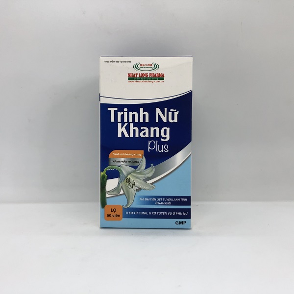 Hỗ trợ giảm u xơ tử cung, phì đại tiền liệt tuyến lành tính Trinh Nữ Khang Plus (Nhất Long Pharma) hộp 1 lọ 60 viên