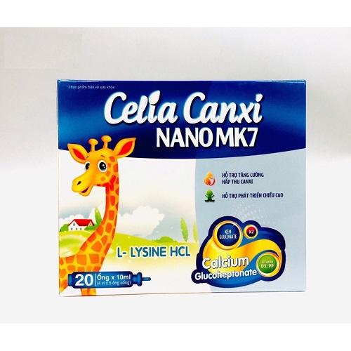 Bổ sung canxi vitamin D3 cho cơ thể hỗ trợ sự phát triển chiều cao Celia Canxi hộp 20 ống x 10ml