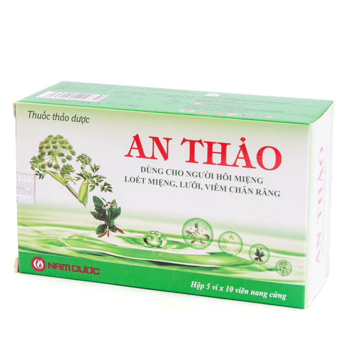 Thuốc thảo dược hỗ trợ các bệnh về răng miệng An Thảo (NAM DƯỢC) hộp 5 vỉ x 10 viên