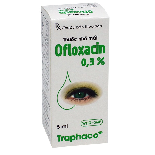 Thuốc nhỏ mắt Ofloxacin 0,3% (TRAPHACO) hộp 1 lọ 5ml