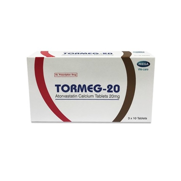 Thuốc trị mỡ máu Tormeg 20mg hộp 30 viên