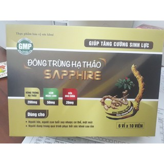 Giúp tăng cường sinh lực Đông Trùng Hạ Thảo Sapphire hộp 6 vỉ x 10 viên