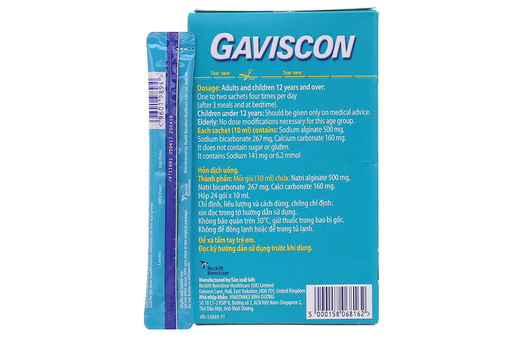 Thuốc trị loét dạ dày, tá tràng Gaviscon hộp 24 gói x 10ml-2