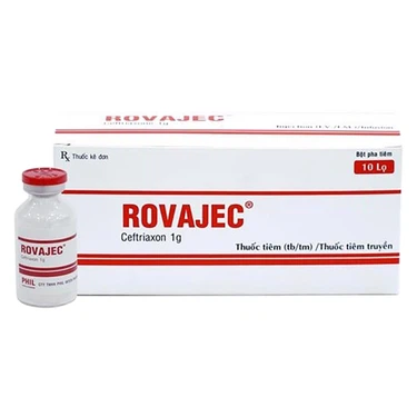 Thuốc pha tiêm điều trị nhiễm trùng hô hấp, nhiễm trùng máu, thận - tiết niệu Rovajec hộp 10 lọ