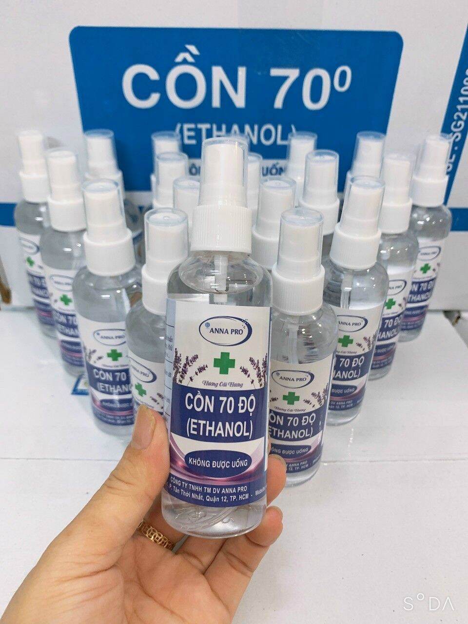 Dung dịch sát khuẩn Cồn 70 độ (Ethanol) Anna Pro (hương oải hương) chai 100ml
