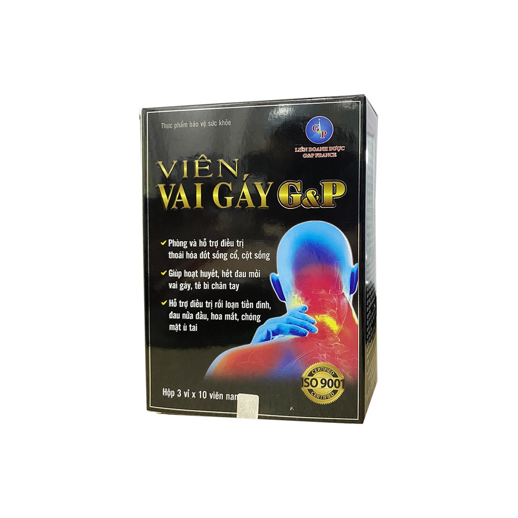 Hỗ trợ giảm đau vai gáy, tê bì chân tay VIÊN VAI GÁY G&P hộp 3 vỉ x 10 viên nang