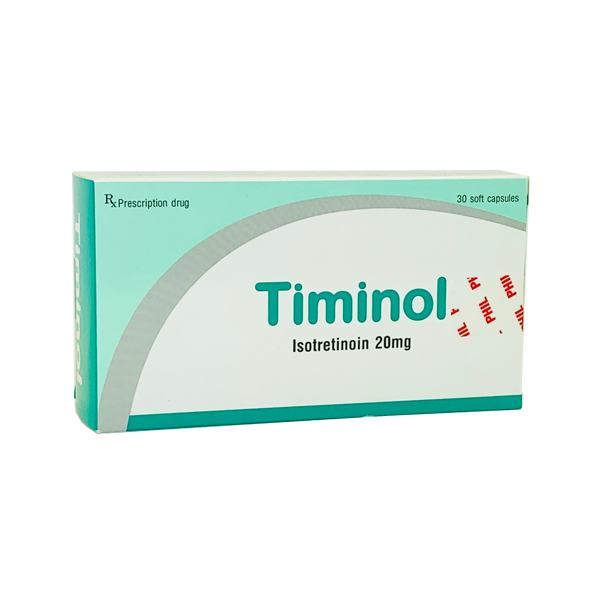 Thuốc trị mụn Timinol 20mg 
hộp 3 vỉ x 10 viên