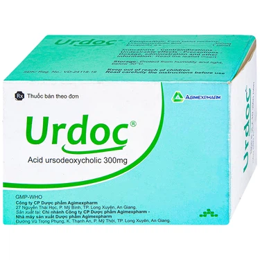 Viêm túi mật mạn, viêm đường mật Urdoc 300mg Agimexpharm hộp 8 vỉ x 10 viên