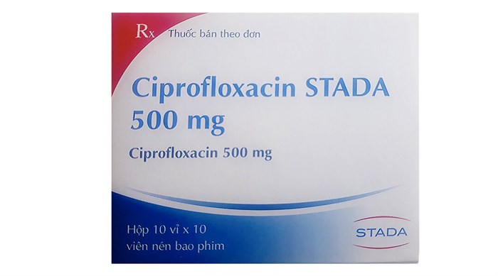 Thuốc kháng sinh Ciprofloxacin STADA 500mg hộp 10 vỉ x 10 viên
