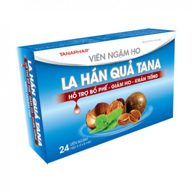 Viên ngậm ho La Hán Quả Ngậm TANA hộp 3 vỉ x 8 viên