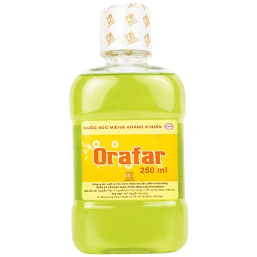 Ngừa sâu răng, bảo vệ men răng nước súc miệng kháng khuẩn Pharmedic Orafar 250ml chai x 250ml