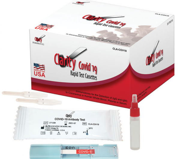 Bộ test nhanh Clarity Covid-19 Antigen Rapid Test Cassettes hộp 25 bộ kit