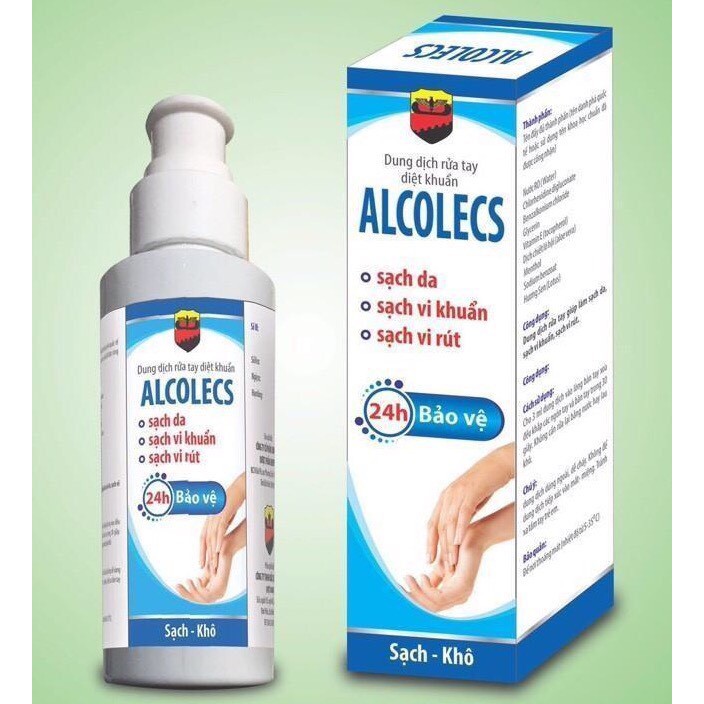 Dung dịch rửa tay diệt khuẩn Alcolecs chai 100ml