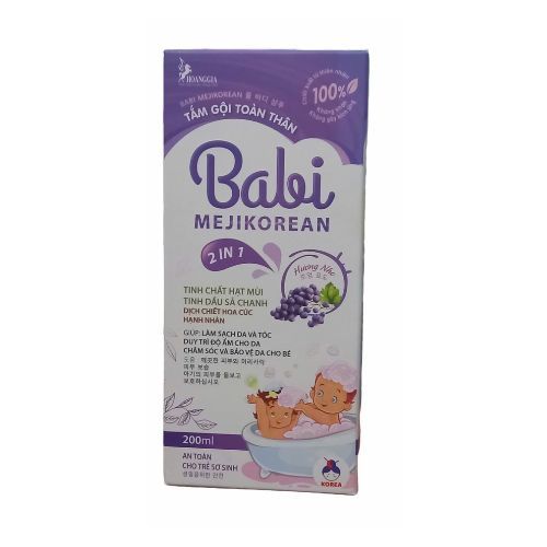 Tắm gội toàn thân cho bé BABI MEJIKOREA hộp 1 chai 200ml