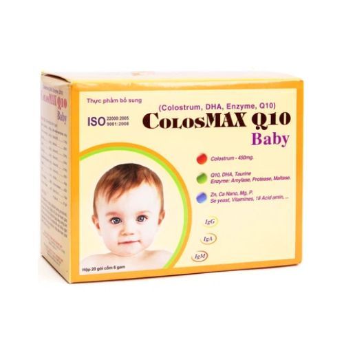 Bổ sung sữa non và vi chất dinh dưỡng cho trẻ nhỏ ColosMAX Q10 Baby QD-Meliphar hộp 20 gói x 6g