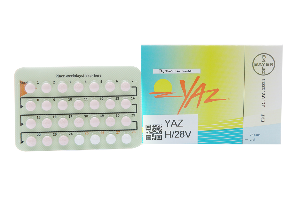 Thuốc tránh thai Yaz hộp 28 viên-2
