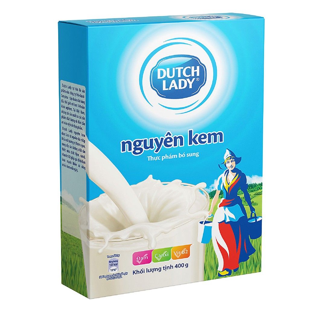 Sữa bột cho trẻ trên 1 tuổi Dutch Lady nguyên kem hộp giấy 400g