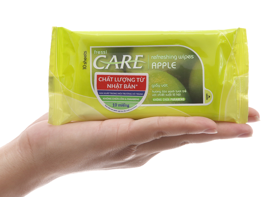 Khăn ướt Fressi Care - hương táo gói 10 miếng