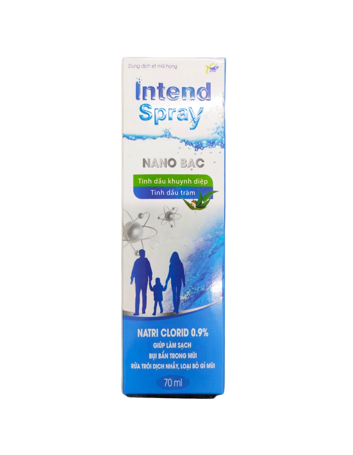 Dung dịch xịt mũi họng Intend Spray Nano Bạc hộp 1 chai 70ml