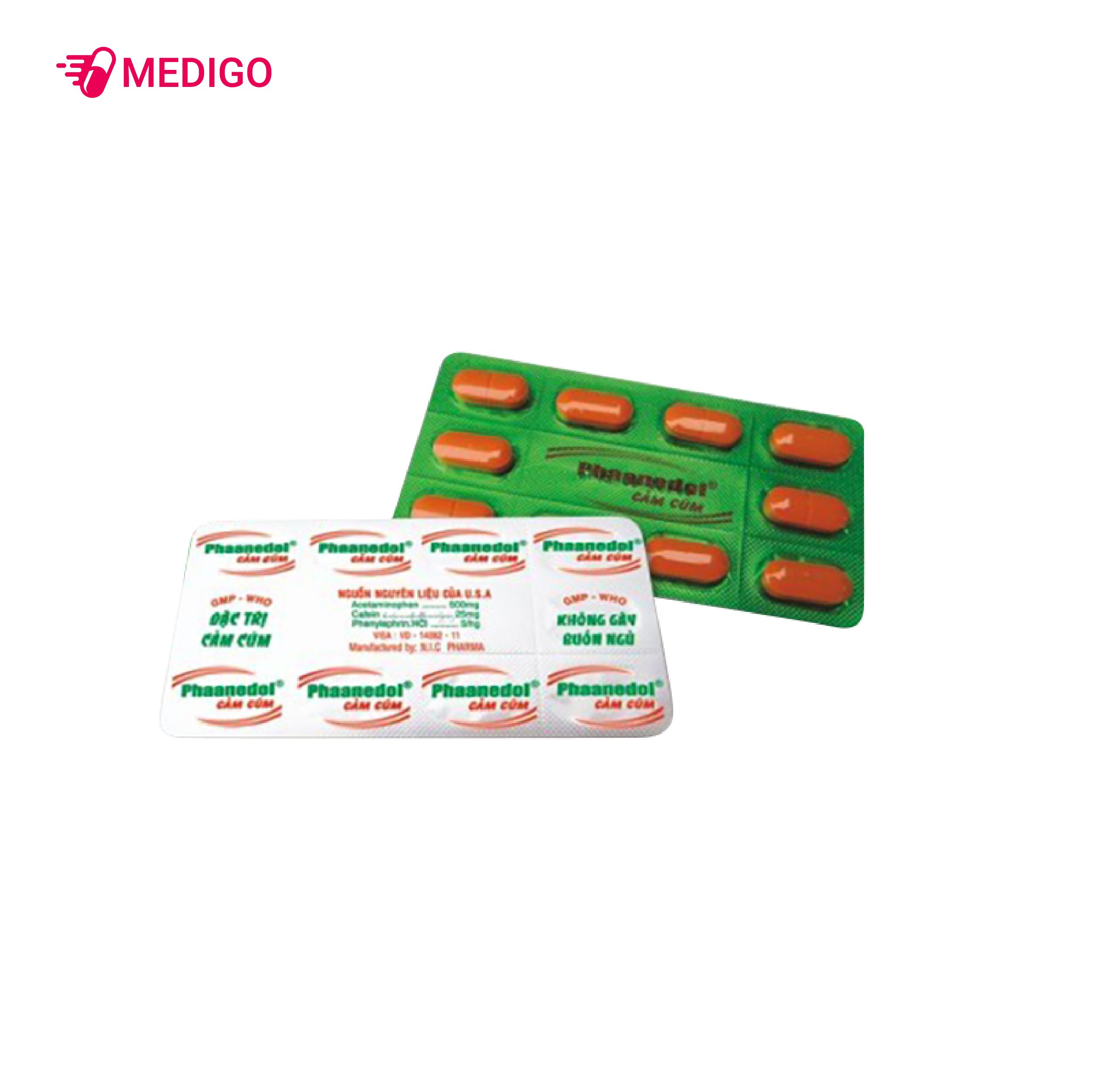 Thuốc giảm đau, hạ sốt Phaanedol Cảm Cúm hộp 10 vỉ x 10 viên-3
