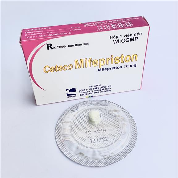 Thuốc tránh thai khẩn cấp Ceteco Mifepriston 10mg hộp 1 viên