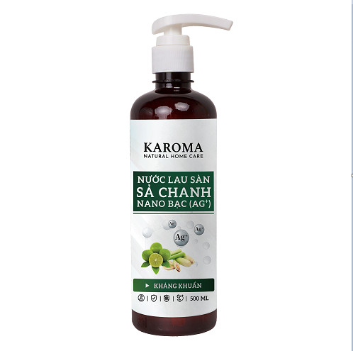 Nước lau sàn kháng khuẩn, đuổi muỗi, côn trùng,  Karoma Sả Chanh Nano Bạc (Ag+) chai 500ml