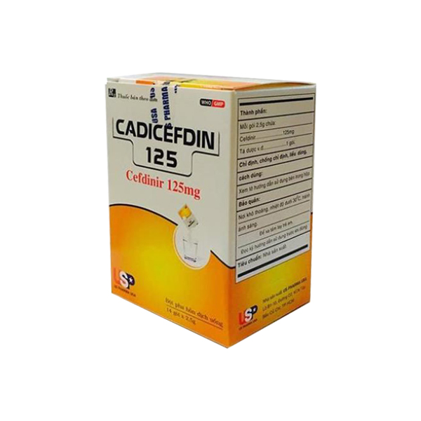 Thuốc kháng sinh CADICEFDIN 125 hộp 14 gói