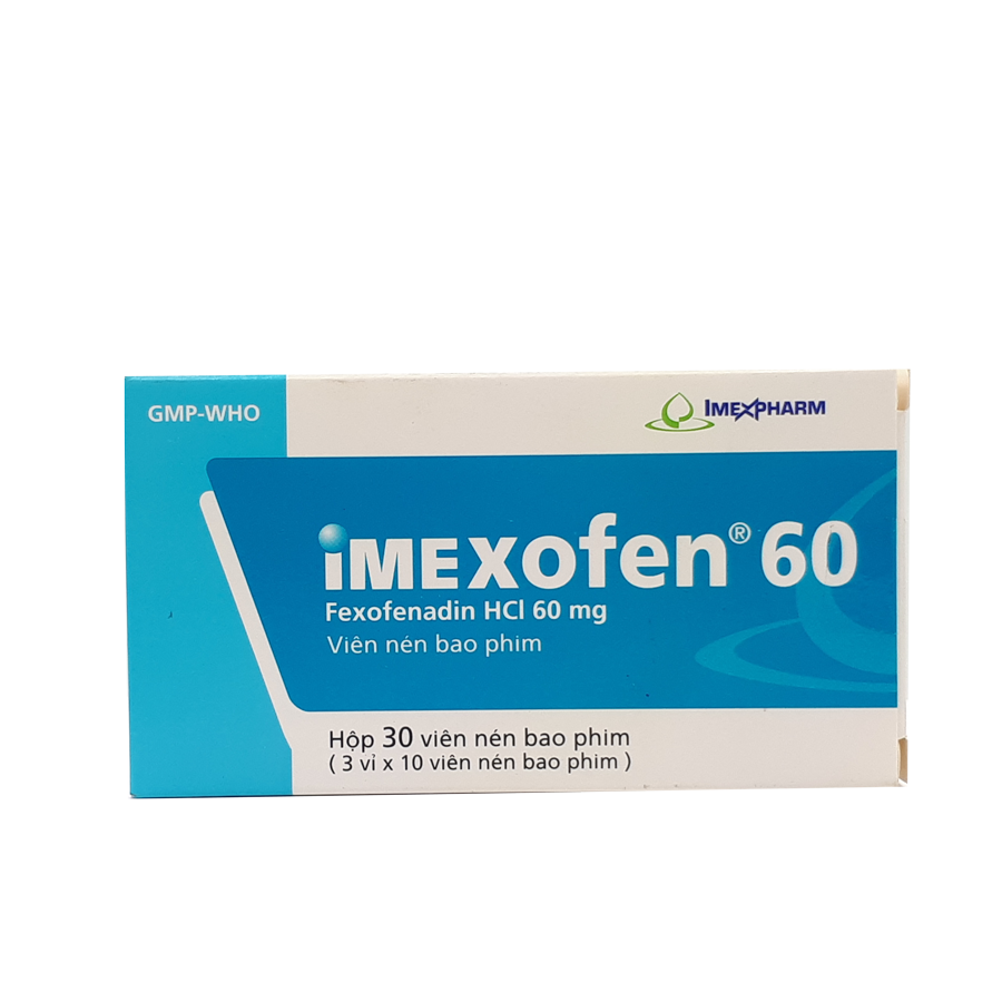 Thuốc chống dị ứng Imexofen 60 hộp 30 viên