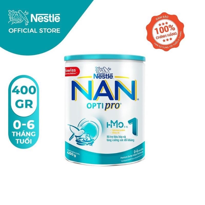 Sữa hỗ trợ tiêu hoá và tăng cường đề kháng cho bé từ 0-6 tháng tuổi Nan Optipro 1 400g hộp 400g