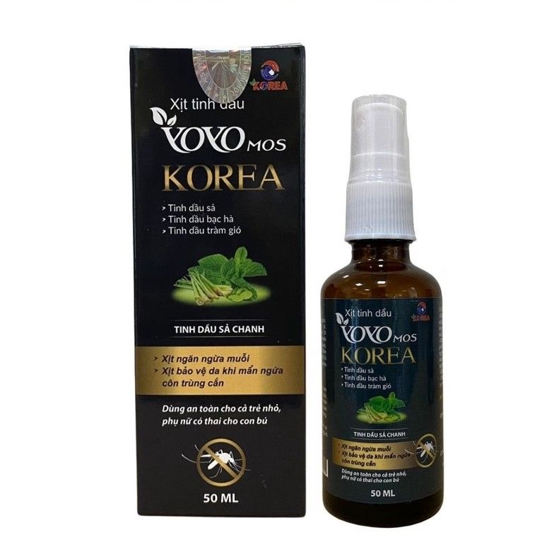 Xịt tinh dầu đuổi muỗi YoYo Mos KOREA Sả Chanh hộp 1 chai 50ml