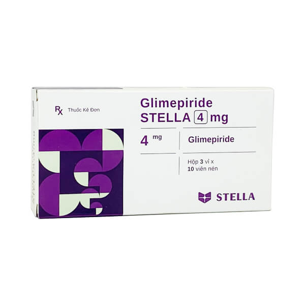 Thuốc điều trị đái tháo đường Glimepiride Stella 4mg hộp 30 viên-2