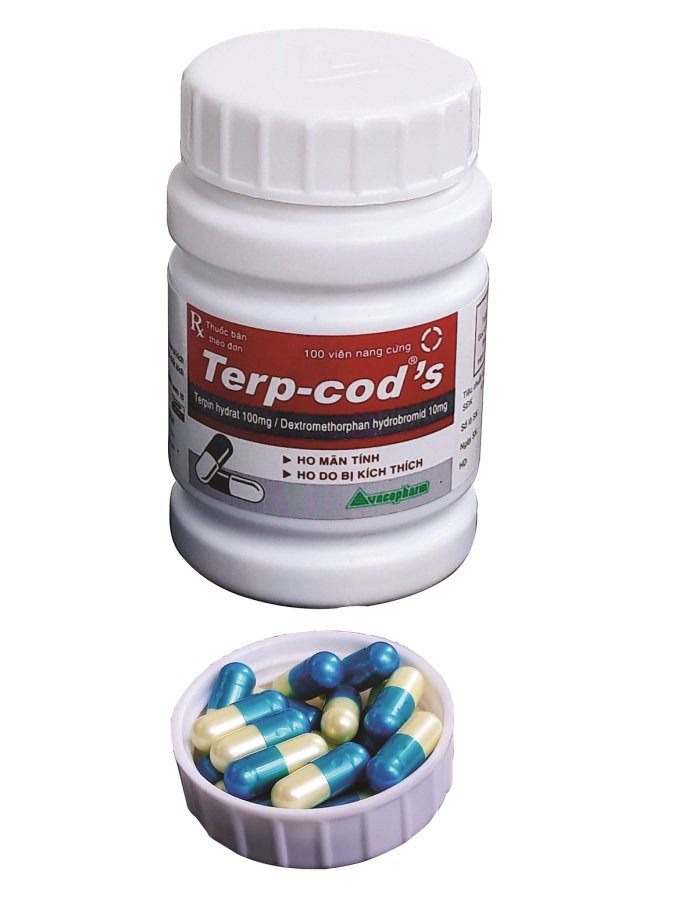 Thuốc trị ho Terp-cod's Vacopharm chai 100 viên nang