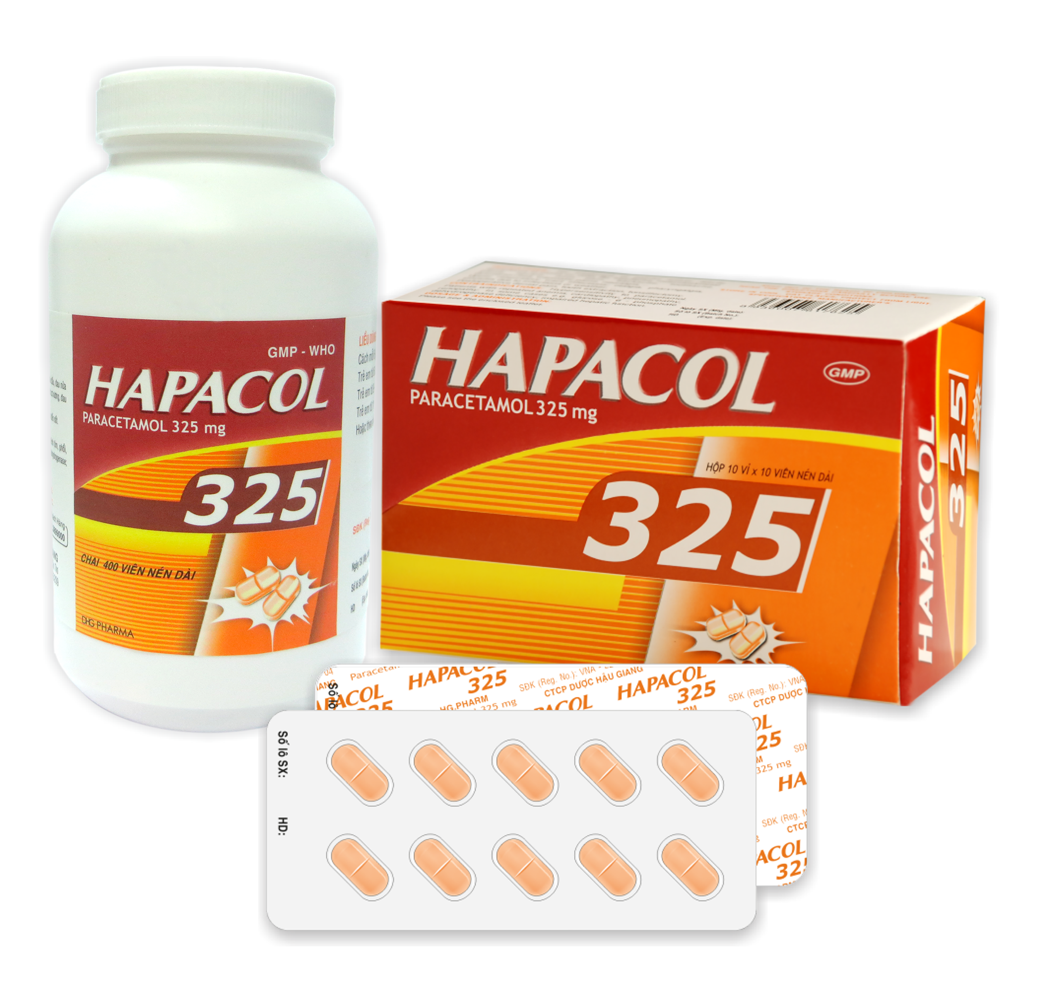 Thuốc giảm đau hạ sốt Hapacol 325 lọ 400 viên