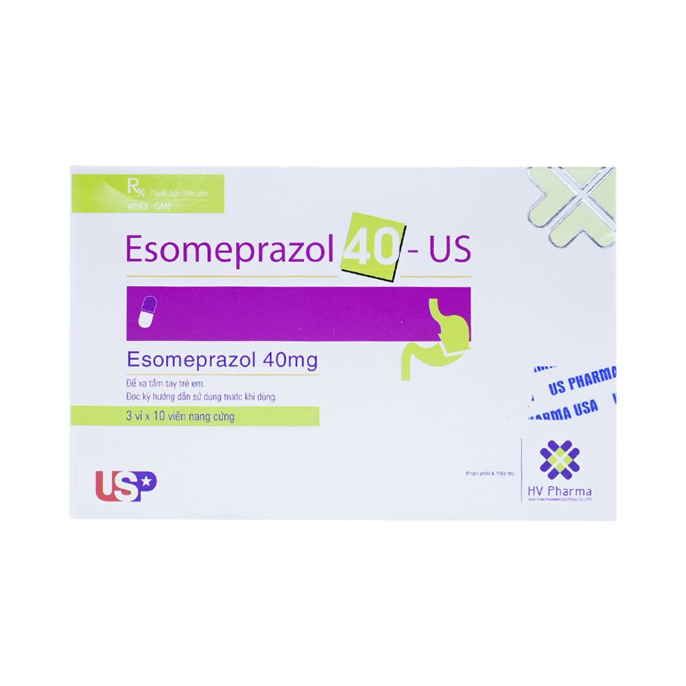 Thuốc điều trị loét dạ dày - tá tràng Esomeprazol 40 - US hộp 30 viên-2