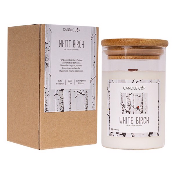 Nến thơm phòng Candle Cup White Birch (size M) hộp 200g
