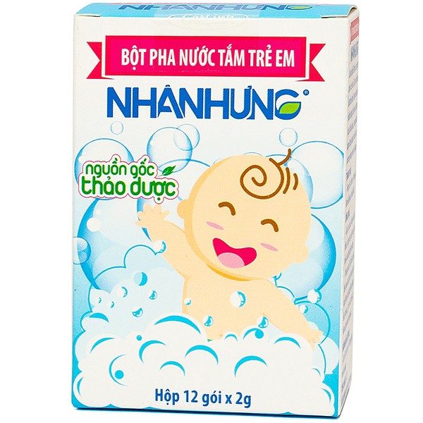 Bột Tắm Nhân Hưng hộp 12 gói, mỗi gói 2 g