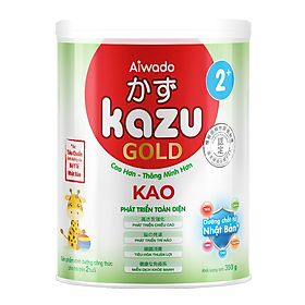 Sữa bột tăng cân cho trẻ em dưới 12 tháng Aiwado Kazu Kao Gold 2+ lon 350g