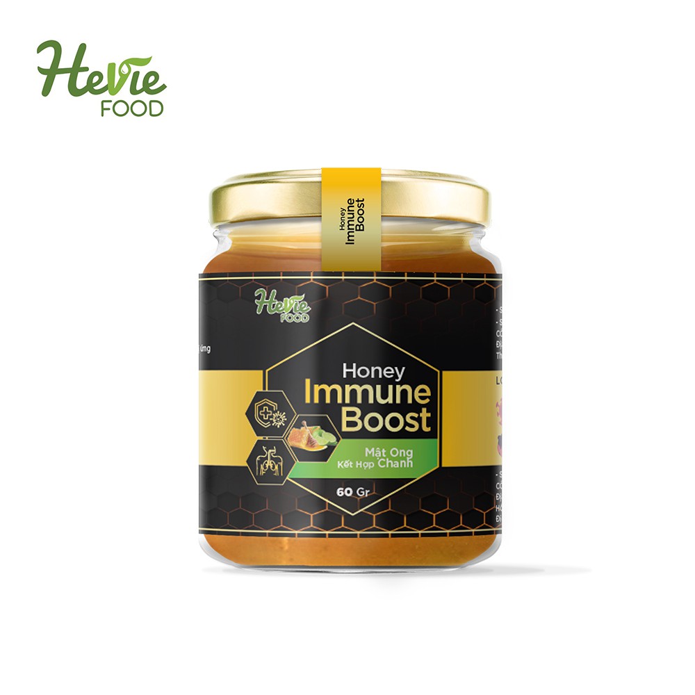 Tăng cường sức đề kháng HeVieFood Honey Immune Boost Mật Ong kết hợp Chanh hũ 60g