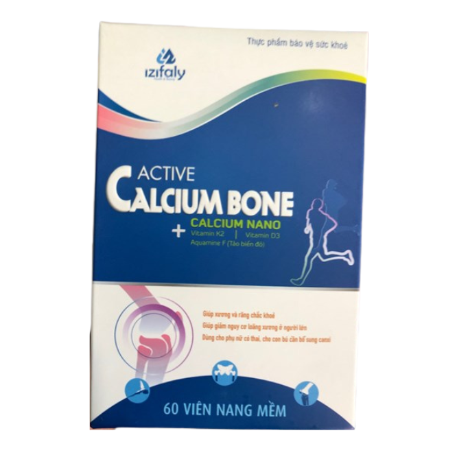 Bổ sung canxi và vitamin D3 Active Calcium Bone (Izifaly) hộp 60 viên nang mềm