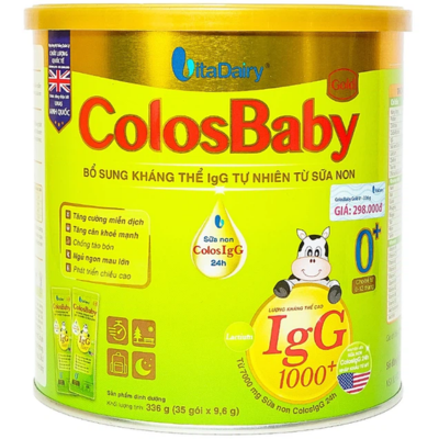 Sữa non bổ sung kháng thể IgG tự nhiên ColosBaby Gold VitaDairy hộp 35 gói x 9.6g