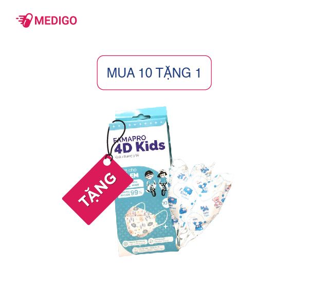 Combo 10 hộp khẩu trang y tế cho trẻ em Famapro 4D Kids Nam Anh tặng 1 hộp-2