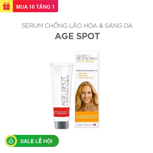 Combo 10 hộp serum chống lão hóa và làm sáng da Swissforce Age Spot And Skin Brightening 30ml tặng 1 hộp