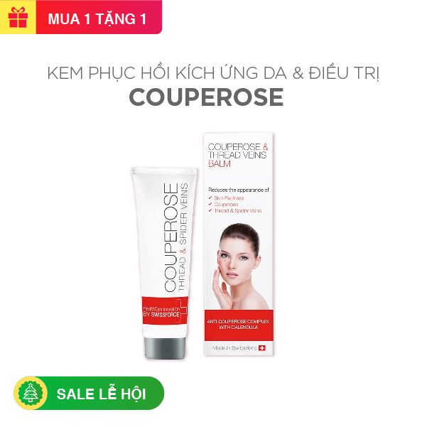 Combo kem điều trị và phục hồi kích ứng da Couperose Swissforce Couperose Thread And Spider Veins 30ml MUA 1 TẶNG 1