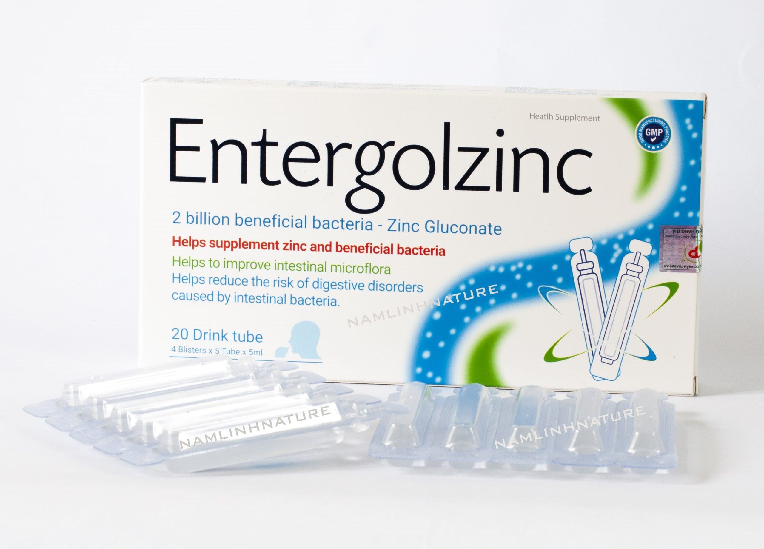 Men ống vi sinh Entergolzinc hộp 4 vỉ x 5 ống x 5ml