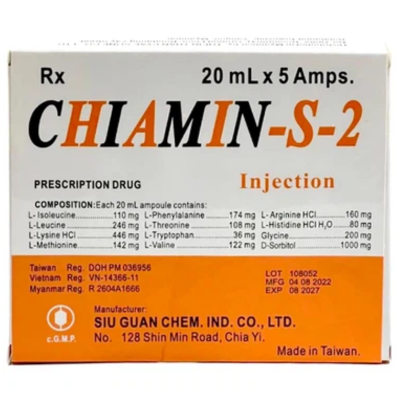 Dung dịch tiêm CHIAMIN-S-2 INJECTION hộp 5 ống x 20ml